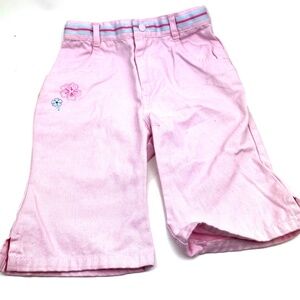 Just One Year Carter's Girls Pink Denim Capri Shorts Size 3T Toddler Adjustable